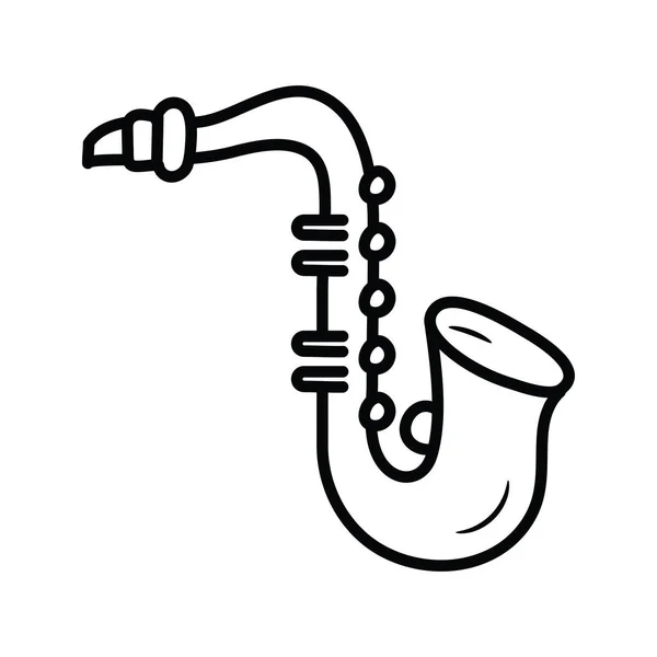 Trumpit Vector Outline Icon Design Illustration Símbolo Música Fundo Branco — Vetor de Stock