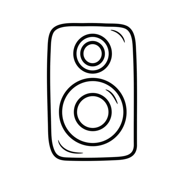 スピーカーベクトルアウトラインアイコンデザインイラスト ホワイトバックグラウンドの音楽シンボル Eps 10ファイル — ストックベクタ