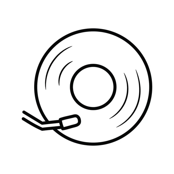Vinyle Vector Bosquejo Icono Diseño Ilustración Símbolo Musical Sobre Fondo — Archivo Imágenes Vectoriales