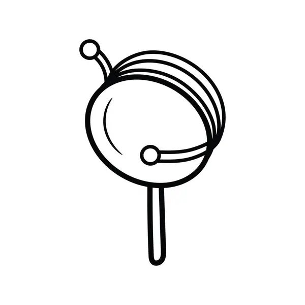 Ręczny Zarys Wektora Bębna Ikona Projekt Ilustracji Symbol Muzyki Białym — Wektor stockowy