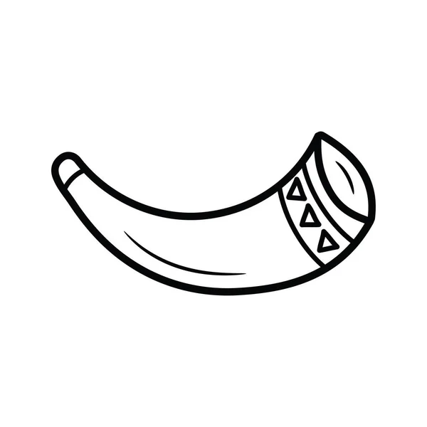 Shofar Horn Vektor Vázlat Ikon Design Illusztráció Zene Szimbólum Fehér — Stock Vector