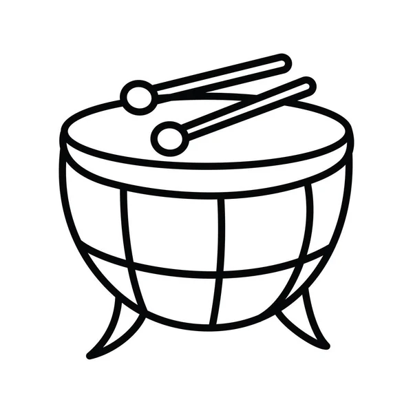 Bongo Vektor Garis Besar Ikon Desain Ilustrasi Simbol Musik Latar - Stok Vektor