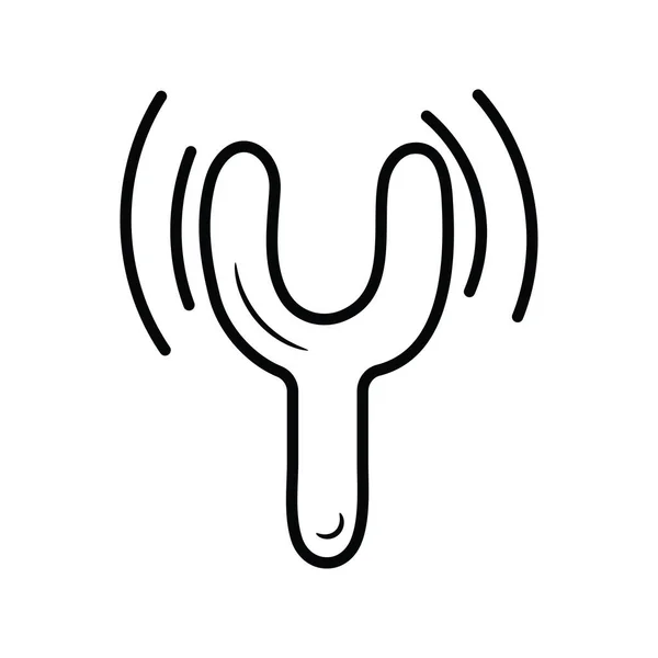 Tuning Fork Vector Outline Icon Design Illustration Símbolo Música Fundo — Vetor de Stock