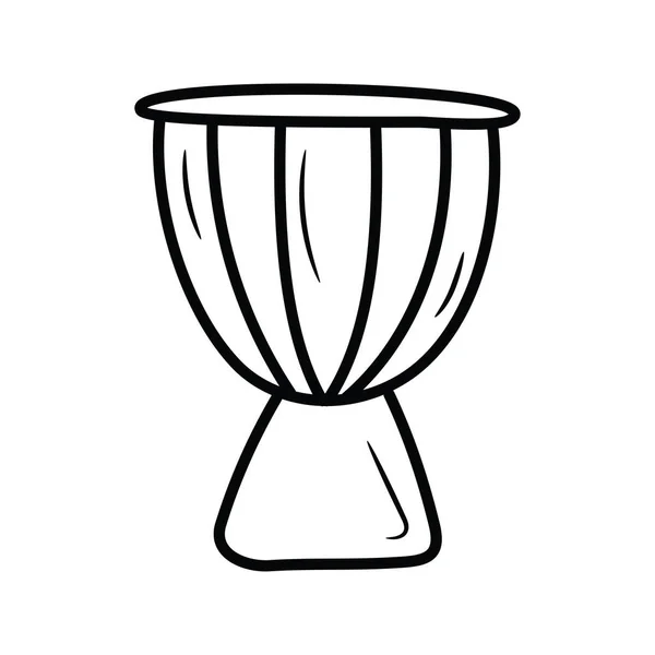 Djembe Drum Vektor Vázlat Icon Design Illusztráció Zene Szimbólum Fehér — Stock Vector