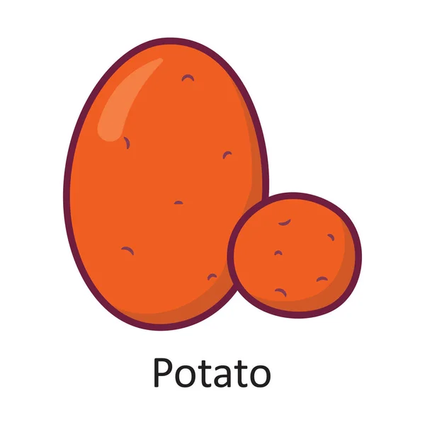Potato Vector Filled Outline Icon Design Illustration Nature Symbol White — Stock Vector