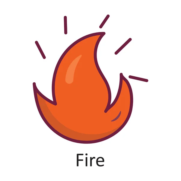 Feuervektor Gefüllte Umrisse Icon Design Illustration Natursymbol Auf Weißem Hintergrund — Stockvektor