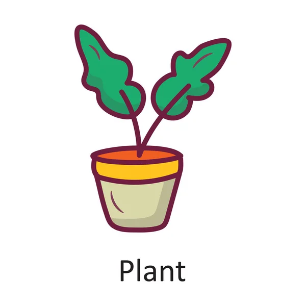 Növényi Vektor Töltve Körvonal Ikon Design Illusztráció Nature Symbol Fehér — Stock Vector