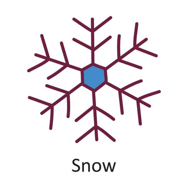 Snövektor Fylld Kontur Ikon Design Illustration Natur Symbol Vit Bakgrund — Stock vektor
