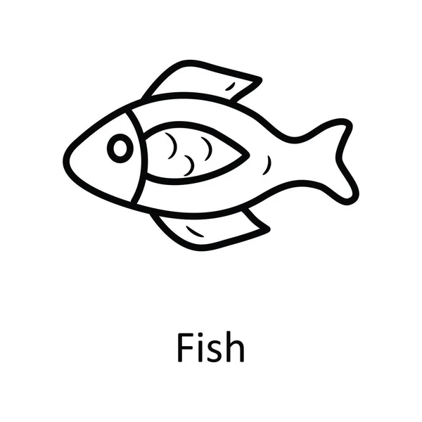 Fische Vektor Umreißen Icon Design Illustration Natursymbol Auf Weißem Hintergrund — Stockvektor