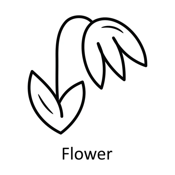 Blumenvektorumriss Icon Design Illustration Natursymbol Auf Weißem Hintergrund Eps File — Stockvektor