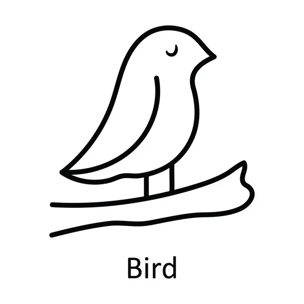Vogel Vector Overzicht Pictogram Ontwerp Illustratie Natuur Symbool Witte Achtergrond — Stockvector