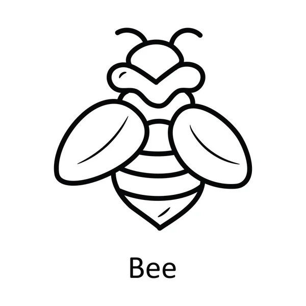 Bienenvektorumriss Icon Design Illustration Natursymbol Auf Weißem Hintergrund Eps File — Stockvektor