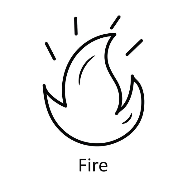 Desenho Vetor Fogo Icon Design Illustration Símbolo Natureza Fundo Branco — Vetor de Stock