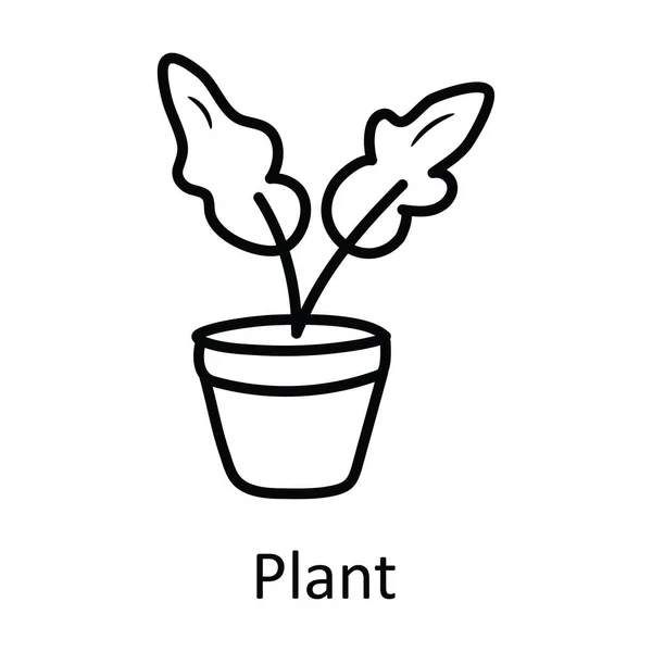 Desenho Vetor Planta Icon Design Illustration Símbolo Natureza Fundo Branco — Vetor de Stock