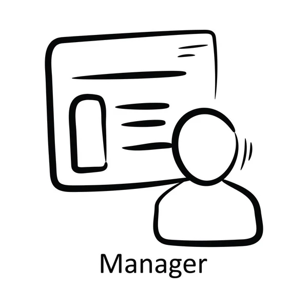 Manager Outline Icon Design Illustration Projektmanagement Symbol Auf Weißem Hintergrund — Stockvektor