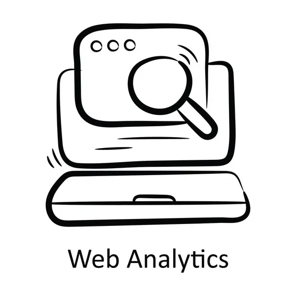 Web Analytics Outline Icon Design Illustration Projektmanagement Symbol Auf Weißem — Stockvektor