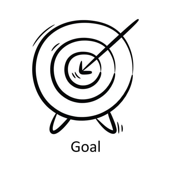 Objetivo Delinear Icon Design Ilustração Símbolo Gerenciamento Projeto Fundo Branco — Vetor de Stock