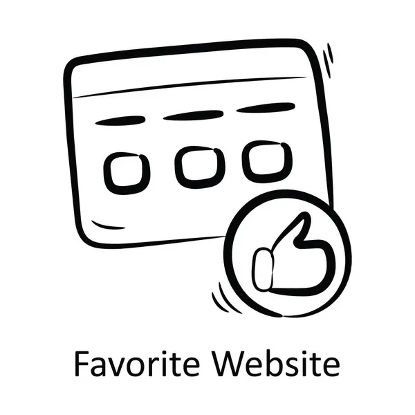 お気に入りのウェブサイトアウトラインアイコンデザインイラスト ホワイトバックグラウンドのプロジェクト管理シンボル Eps 10ファイル — ストックベクタ