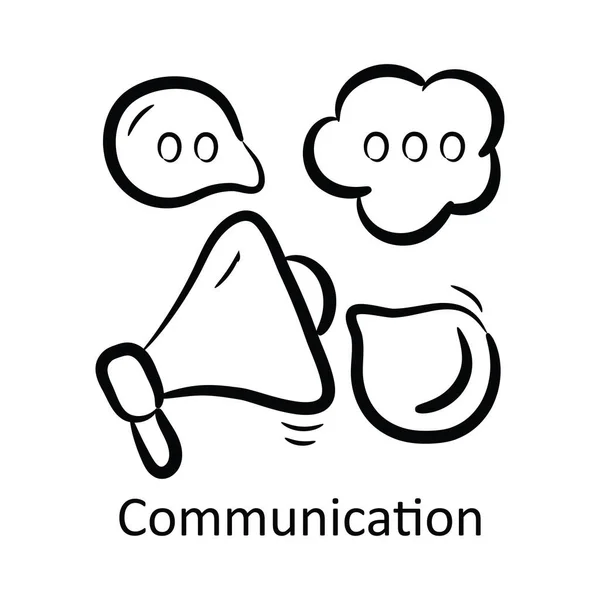 Icono Esquema Comunicación Ilustración Diseño Símbolo Gestión Proyectos Sobre Fondo — Vector de stock