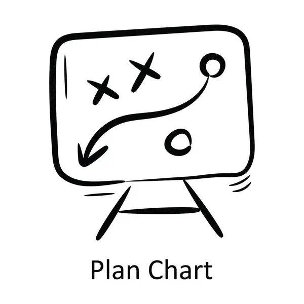 Plano Gráfico Esboço Ícone Design Ilustração Símbolo Gerenciamento Projeto Fundo — Vetor de Stock