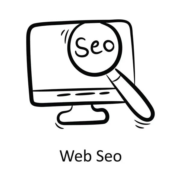 Web Seo Esboço Icon Design Ilustração Símbolo Gerenciamento Projeto Fundo — Vetor de Stock