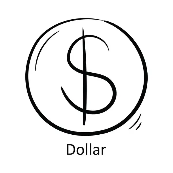 Dollar Outline Icon Design Illustration Symbol Řízení Projektu Bílém Pozadí — Stockový vektor