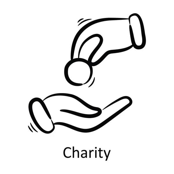 Charity Outline Icon Design Illustration Inglês Símbolo Gerenciamento Projeto Fundo — Vetor de Stock
