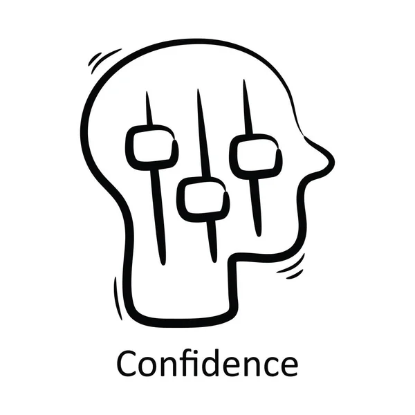 Confidence Outline Icon Design Illustration Projektmanagement Symbol Auf Weißem Hintergrund — Stockvektor