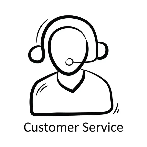 Customer Service Outline Icon Design Illustration Project Management Symbol White — Stock Vector