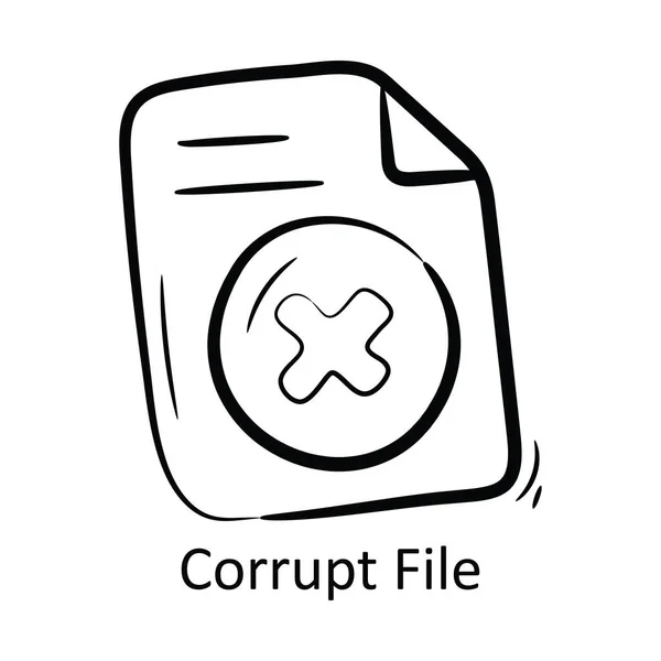 Gambaran Desain Ikon Berkas Korupsi Simbol Manajemen Proyek Pada Latar - Stok Vektor