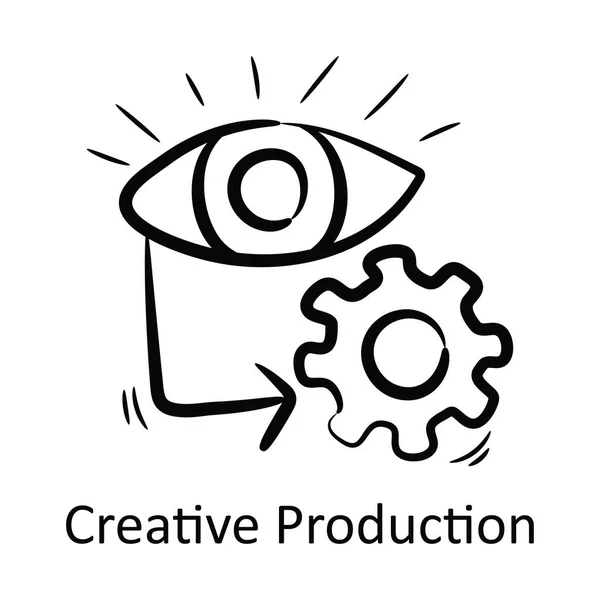 Desenho Produção Criativa Icon Design Illustration Símbolo Gerenciamento Projeto Fundo — Vetor de Stock
