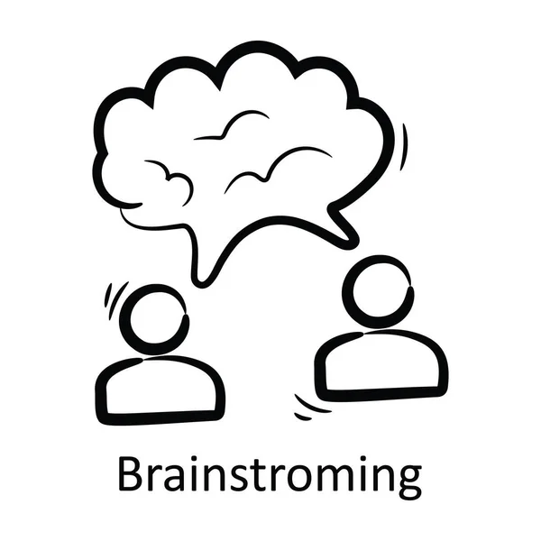 Desenho Esboço Brainstorming Icon Design Ilustração Símbolo Gerenciamento Projeto Fundo — Vetor de Stock