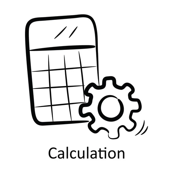 Cálculo Esquema Icono Ilustración Diseño Símbolo Gestión Proyectos Sobre Fondo — Vector de stock