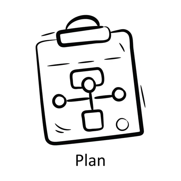 Plan Esquema Icono Ilustración Diseño Símbolo Gestión Proyectos Sobre Fondo — Vector de stock
