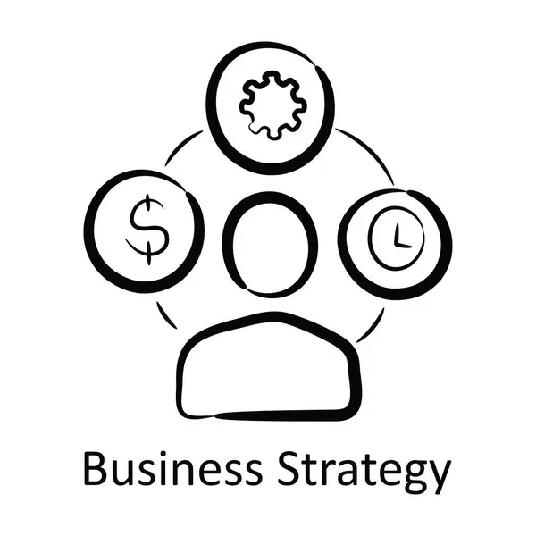 Business Strategy Outline Icon Design Illustration Projektmanagement Symbol Auf Weißem — Stockvektor