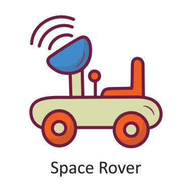 Uzay Aracı Vektörü Simge Tasarımı illüstrasyonunu özetledi. Beyaz arkaplan EPS 10 Dosyasında Uzay Sembolü