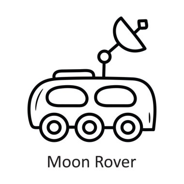 Uydu Gezgini Vektör Tasarım Tasarımı. Beyaz arkaplan EPS 10 Dosyasında Uzay Sembolü