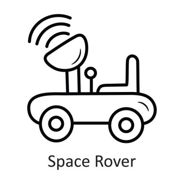 Uzay Gezgini Vektör Tasarım Tasarımı Çizimi. Beyaz arkaplan EPS 10 Dosyasında Uzay Sembolü