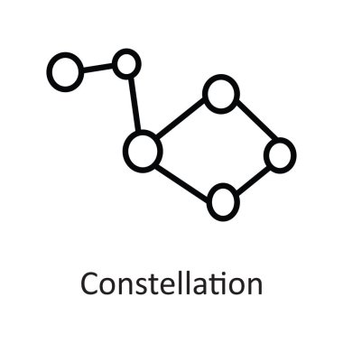 Takımyıldız Vektörü Tasarım Simgesi çizimi. Beyaz arkaplan EPS 10 Dosyasında Uzay Sembolü