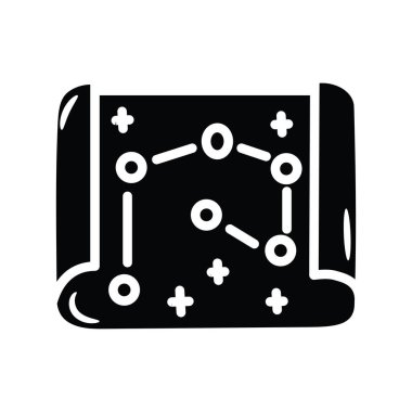 Uzay Haritası Vektörü katı Simge Tasarımı illüstrasyonu. Beyaz arkaplan EPS 10 Dosyasında Uzay Sembolü