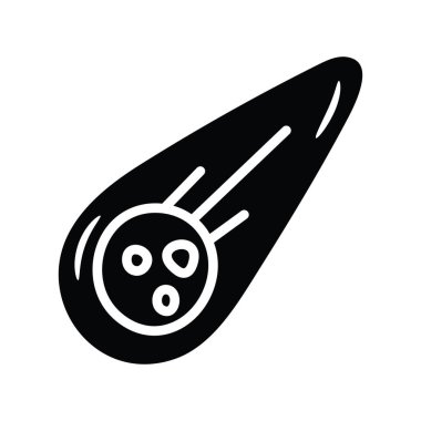 Asteroid Vektörü katı Simge Tasarımı çizimi. Beyaz arkaplan EPS 10 Dosyasında Uzay Sembolü