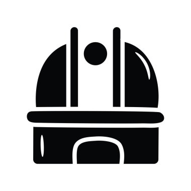 Uzay Gözlemevi Vektörü katı Simge Tasarımı çizimi. Beyaz arkaplan EPS 10 Dosyasında Uzay Sembolü