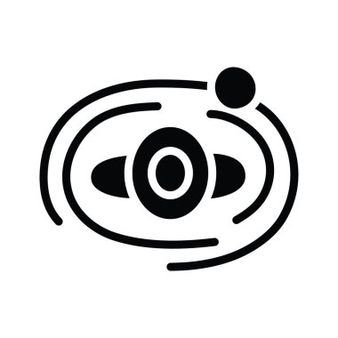 Spiral Galaksi Vektörü Katı Simge Tasarımı çizimi. Beyaz arkaplan EPS 10 Dosyasında Uzay Sembolü