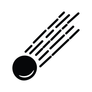 Kuyrukluyıldız Vektörü katı Simge Tasarımı çizimi. Beyaz arkaplan EPS 10 Dosyasında Uzay Sembolü