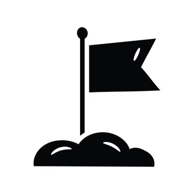 Bayrak Vektörü katı Simge Tasarımı çizimi. Beyaz arkaplan EPS 10 Dosyasında Uzay Sembolü