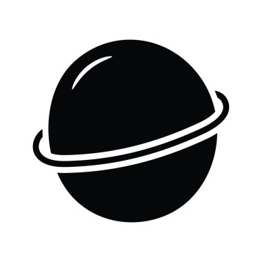 Gezegen Yörüngesi Vektörü katı Simge Tasarımı çizimi. Beyaz arkaplan EPS 10 Dosyasında Uzay Sembolü