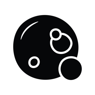 Gezegen Vektörü katı Simge Tasarımı çizimi. Beyaz arkaplan EPS 10 Dosyasında Uzay Sembolü