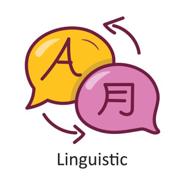 Dilbilimsel Vektör Tasarım Simgesi Çizimi. Beyaz arkaplan EPS 10 Dosyasında Seyahat Sembolü