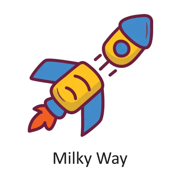 Vía Láctea Vector Esquema Llenado Icono Ilustración Diseño Símbolo Espacio — Vector de stock