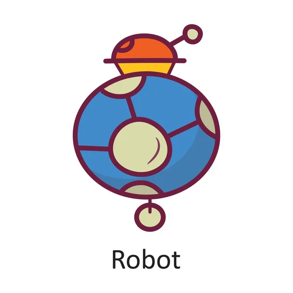 Ρομπότ Διάνυσμα Γεμάτο Περίγραμμα Εικονίδιο Σχεδιασμός Εικονογράφηση Σύμβολο Διαστήματος Άσπρο — Διανυσματικό Αρχείο